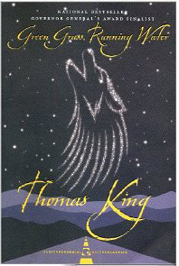 green grass running water